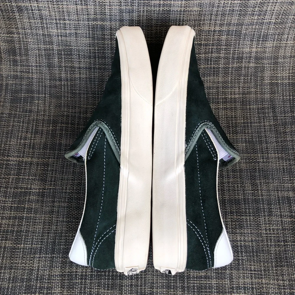 Vans Green and White Slip-On Sneakers - Picture 10 of 13